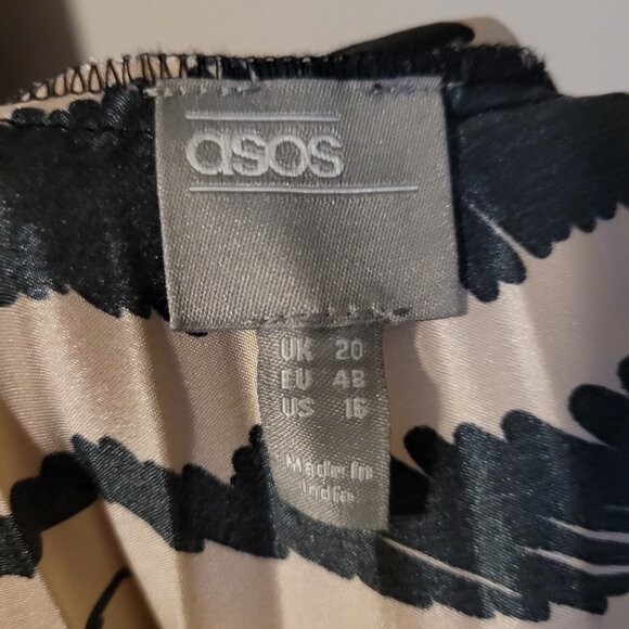 ASOS Zebra Print Silk Pleated Side Zip Midi Skirt SZ 20 - Picture 5 of 5